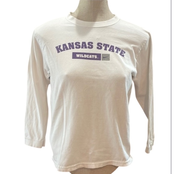Vtg Nike Kansas State Wildcats T-shirt long sleeve white size 12–14 M boys girls - Picture 1 of 7